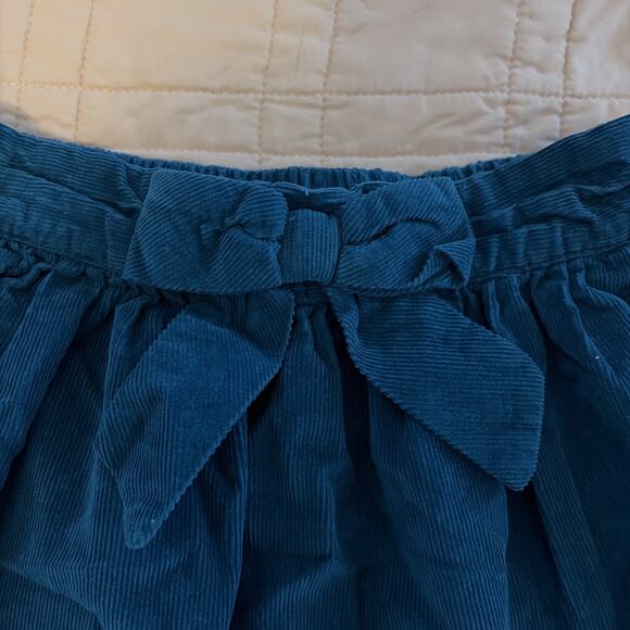 Hanna Andersson Girl's Blue Corduroy Skirt Sz 140/US 10 Bow Elastic Waist - Picture 2 of 10